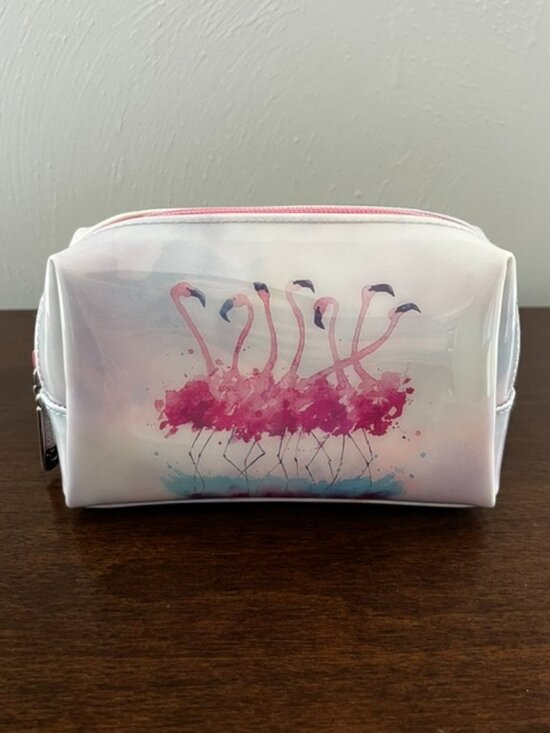 Catseye London Handbags - Catseye London Flamingo Cosmetic Bag White Pink
